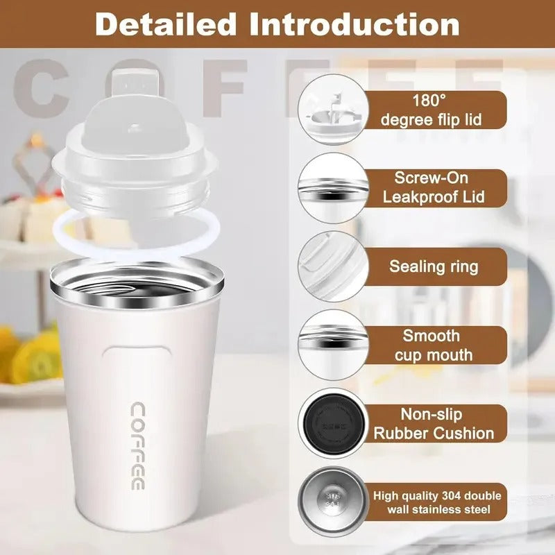 Stainless Steel Coffee Mug with Temperature Display